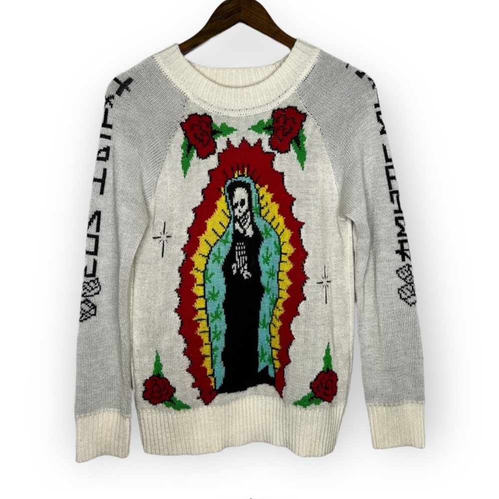 UNIF Size M High Now Die Later Virgin Mary Reaper Sweater